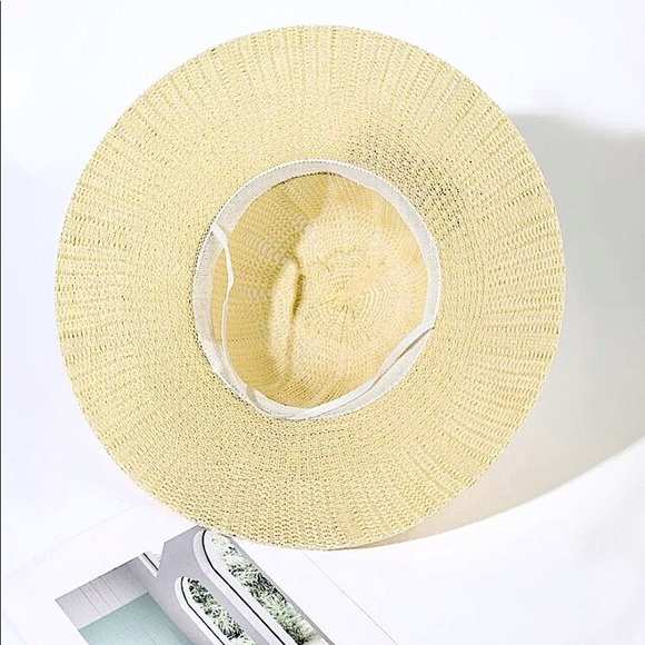 NEW FLOWER PEARL DECOR WIDE BRIM HAT - Picture 3 of 4